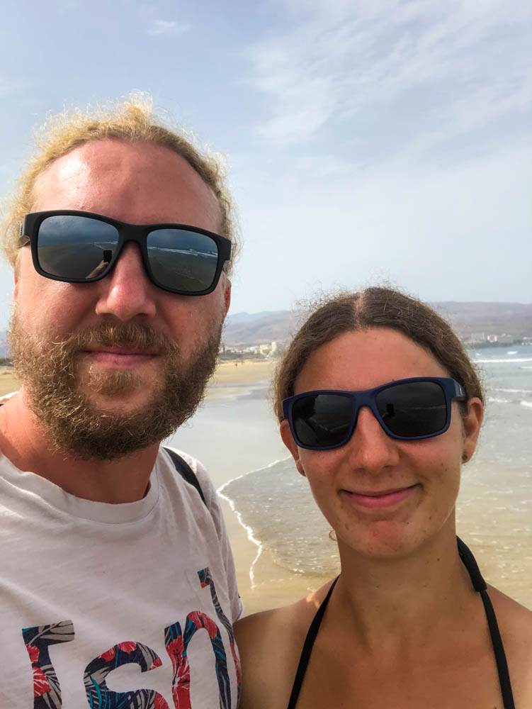 Selfie von Melanie und Julian bei Maspalomas am Strand
