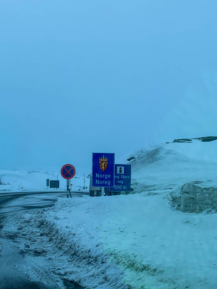 Grenzschilder Norwegen Winter