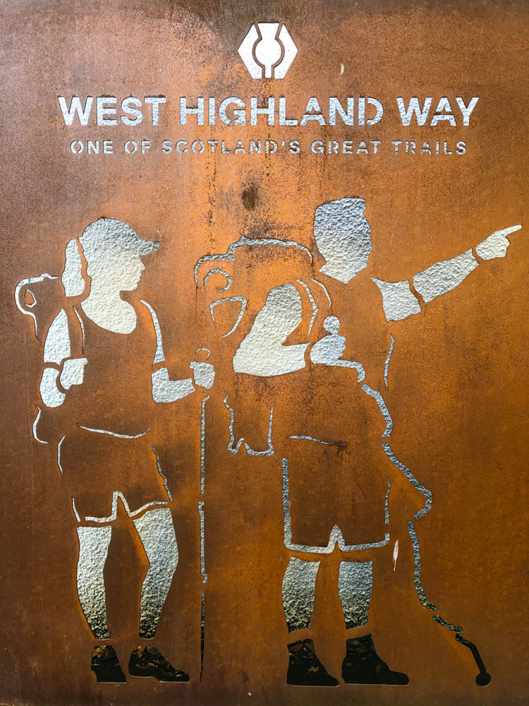 West Highland Way Tafel - Startpunkt des Trekking