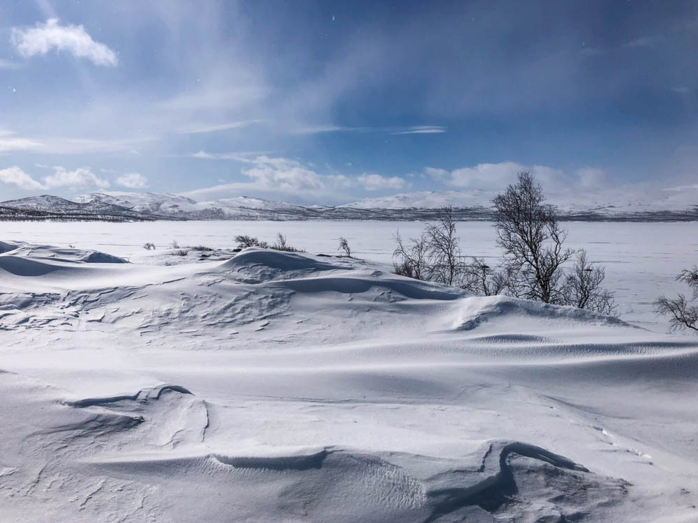 Schneelandschaft in Nordskandinavien.